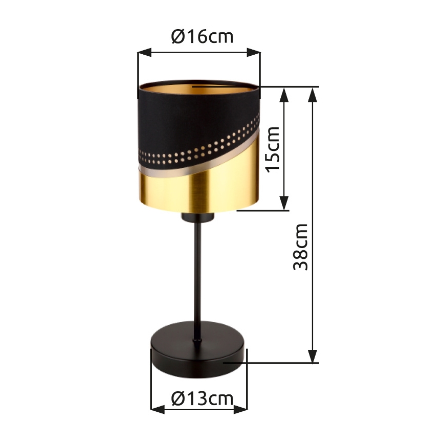 Globo - Настольная лампа 1xE27/40W/230V диаметр 16 см черный/золотистый