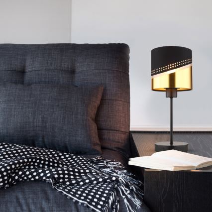 Globo - Настольная лампа 1xE27/40W/230V диаметр 16 см черный/золотистый