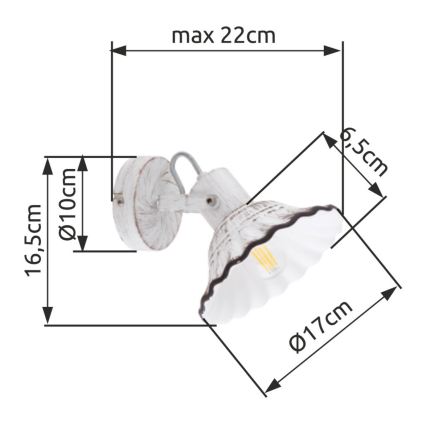 Globo 54050-1 - Настенный прожектор JOWITA 1xE27/40W/230V