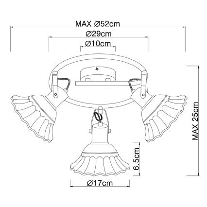 Globo - Точковий світильник 3xE27/40W/230V