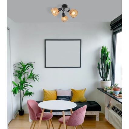 Globo - Припотолочная люстра 3xE27/15W/230V бамбук