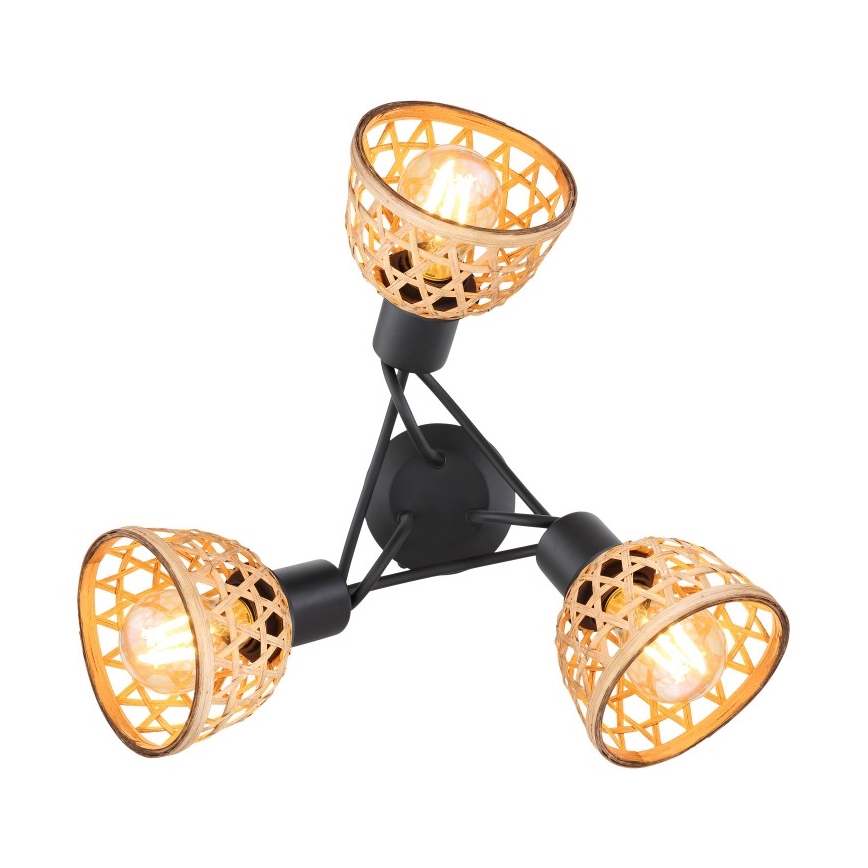 Globo - Припотолочная люстра 3xE27/15W/230V бамбук