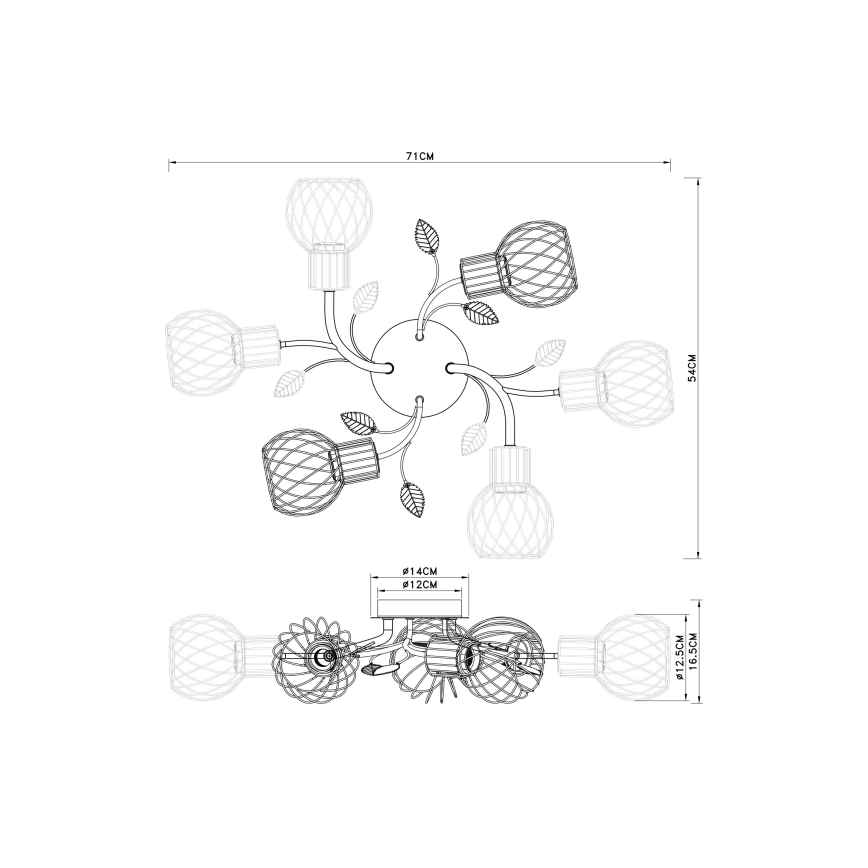 Globo - Припотолочная люстра 6xE27/40W/230V