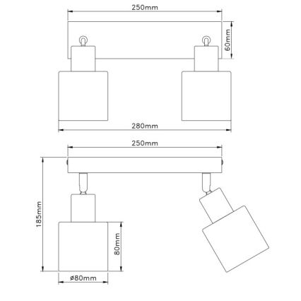 Globo - Точковий світильник 2xE14/25W/230V