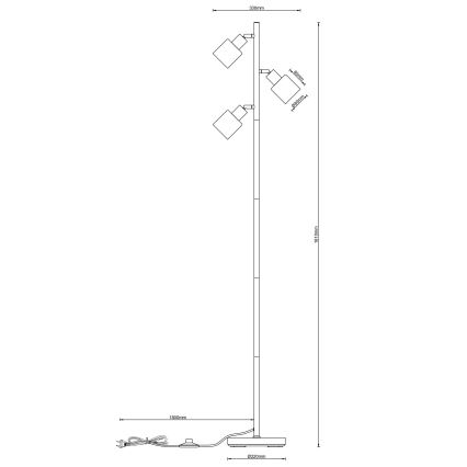 Globo - Підлогова лампа 3xE14/25W/230V