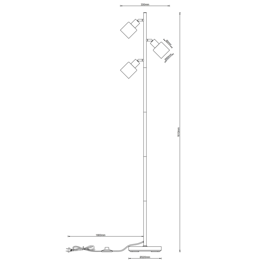 Globo - Підлогова лампа 3xE14/25W/230V