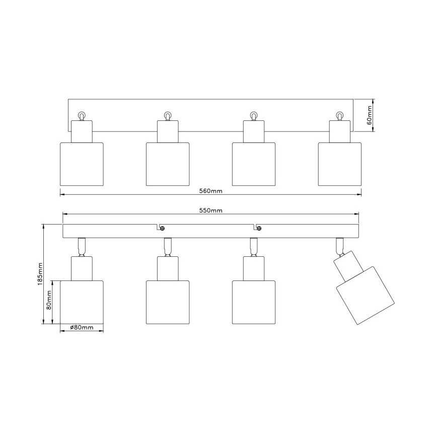 Globo - Точечный светильник 4xE14/25W/230V