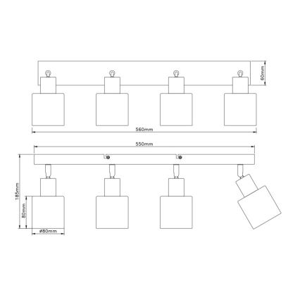 Globo - Точковий світильник 4xE14/25W/230V