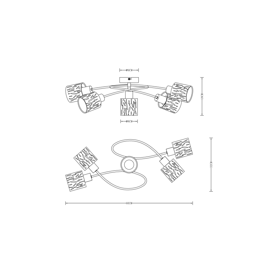 Globo - Пристельова люстра 5xE14/8W/230V