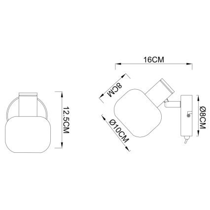 Globo 54303-1 - Настенный прожектор PALLO 1xE14/40W/230V