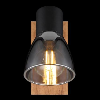 Globo - Настенный точечный светильник 1xE14/40W/230V черный/дерево