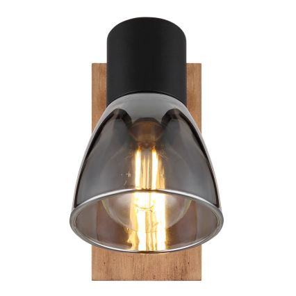 Globo - Настенный точечный светильник 1xE14/40W/230V черный/дерево
