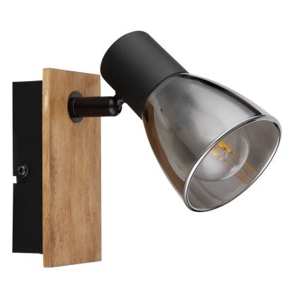 Globo - Настенный точечный светильник 1xE14/40W/230V черный/дерево