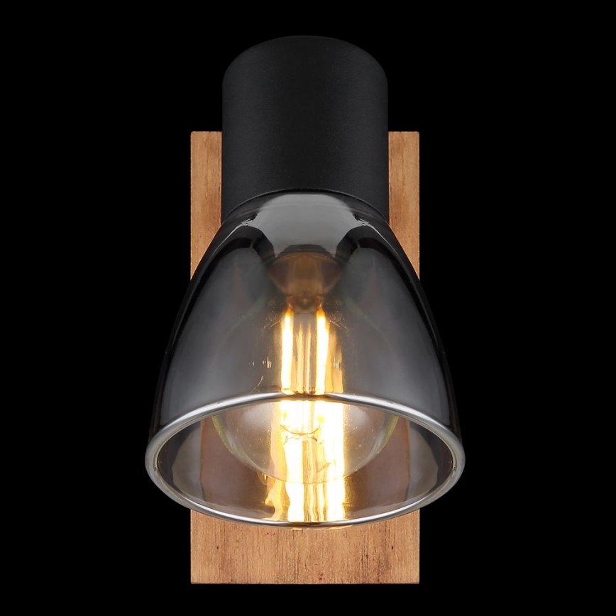 Globo - Настенный точечный светильник 1xE14/40W/230V черный/дерево