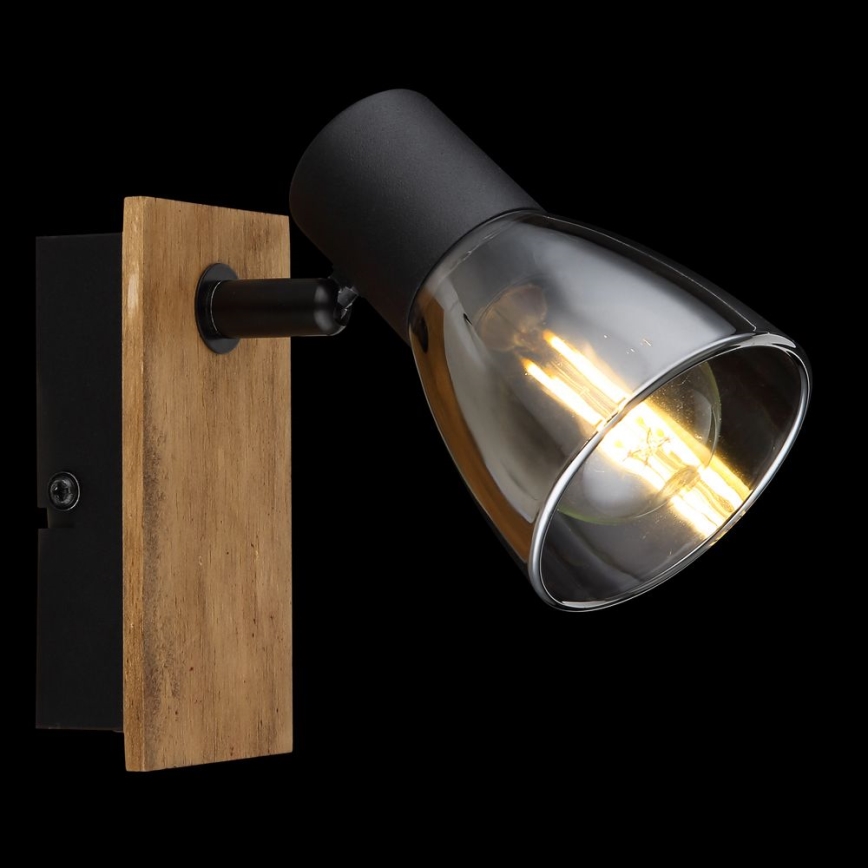 Globo - Настінний точковий світильник 1xE14/40W/230V чорний/дерево