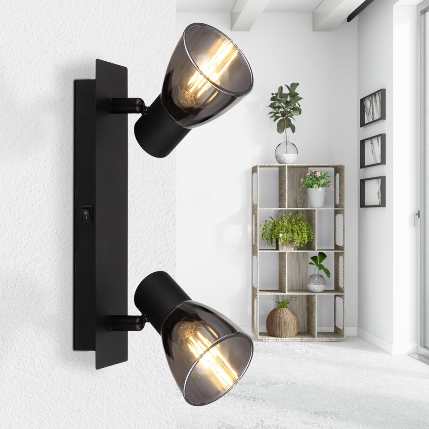 Globo - Настінний точковий світильник 2xE14/40W/230V чорний