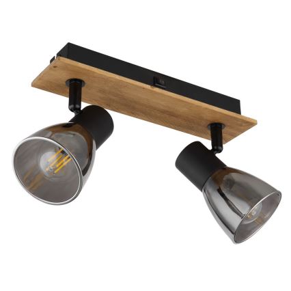 Globo - Настенный точечный светильник 2xE14/40W/230V черный/дерево
