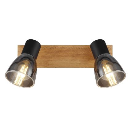 Globo - Настенный точечный светильник 2xE14/40W/230V черный/дерево