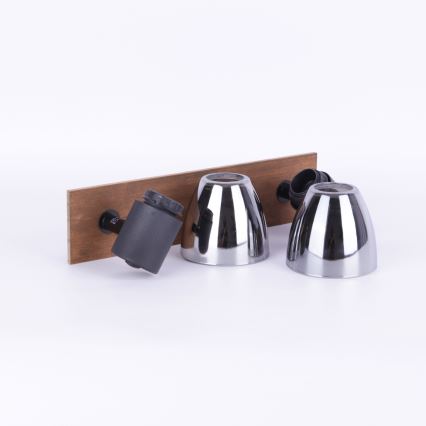 Globo - Настінний точковий світильник 2xE14/40W/230V чорний/дерево