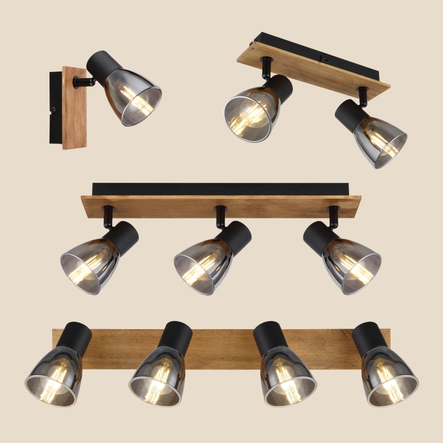 Globo - Настінний точковий світильник 2xE14/40W/230V чорний/дерево