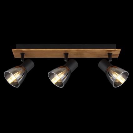 Globo - Точковий світильник 3xE14/40W/230V чорний/дерево