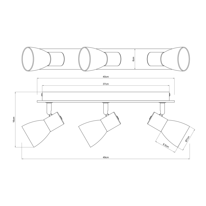 Globo - Точечный светильник 3xE14/40W/230V черный/дерево