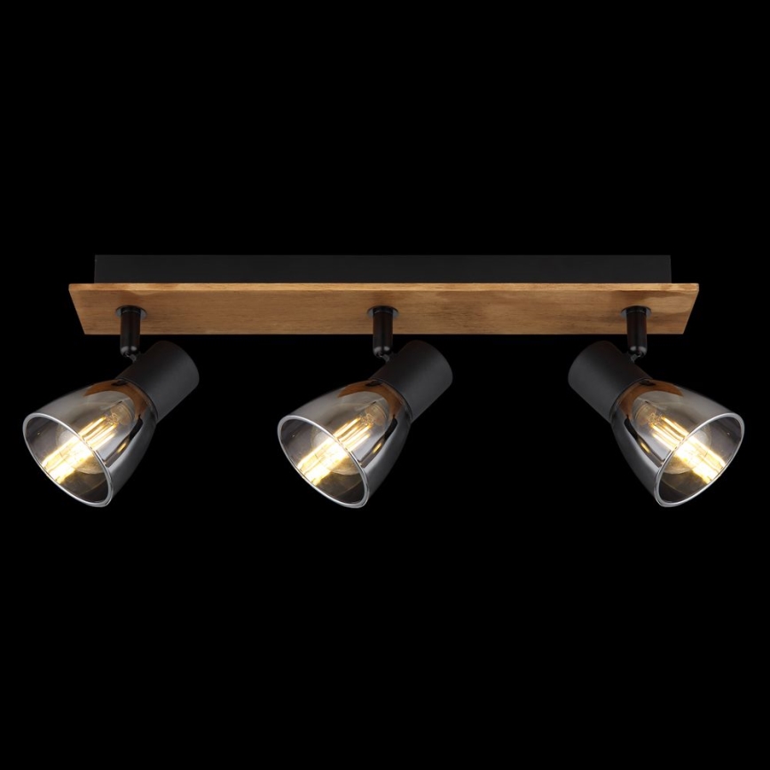 Globo - Точечный светильник 3xE14/40W/230V черный/дерево