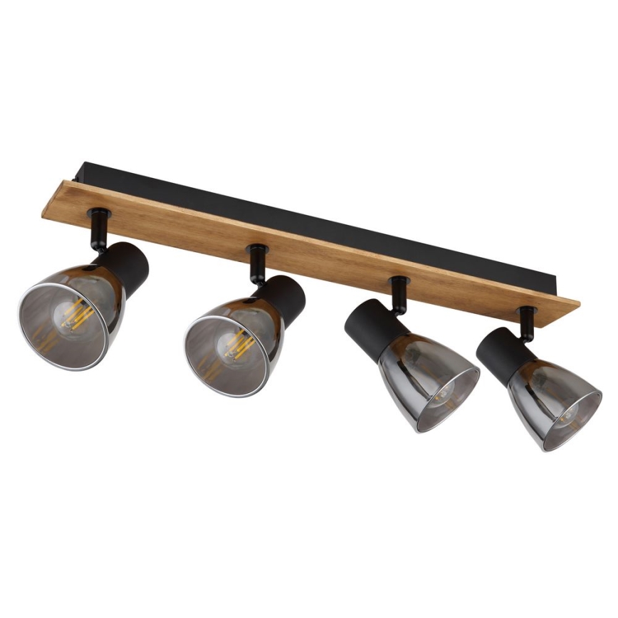 Globo - Точечный светильник 4xE14/40W/230V черный/дерево
