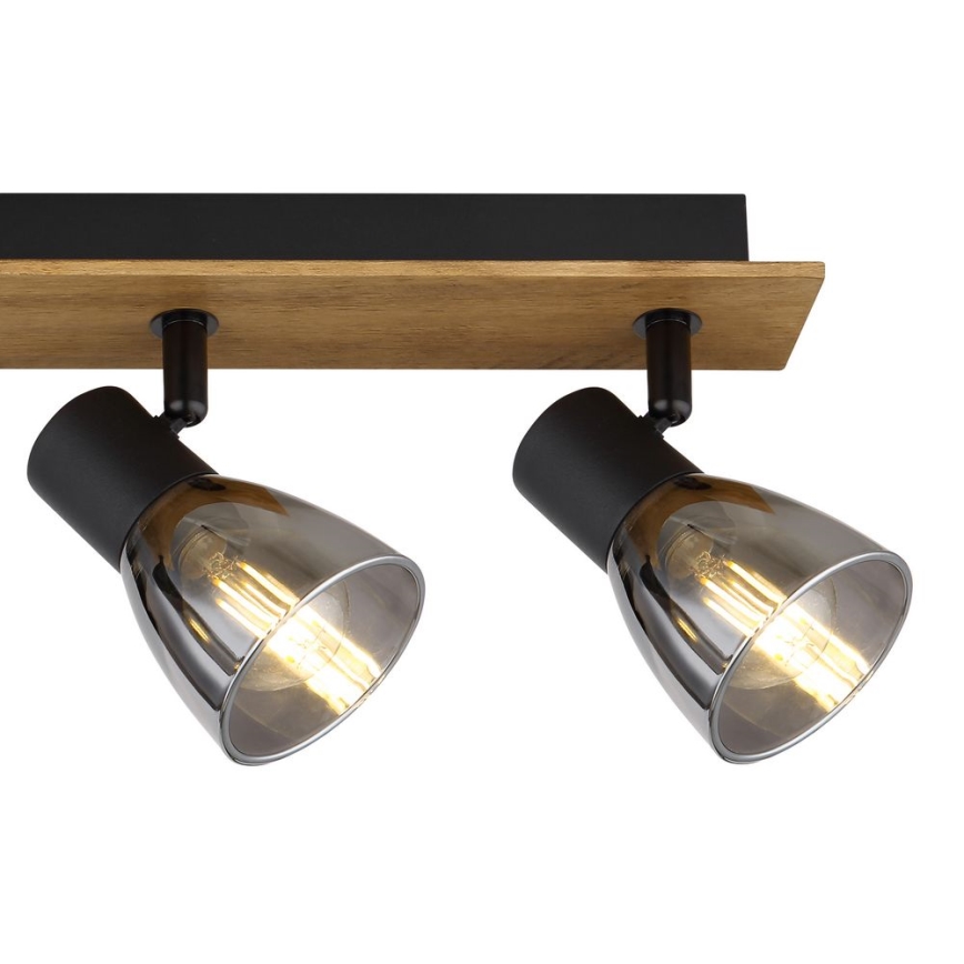 Globo - Точечный светильник 4xE14/40W/230V черный/дерево