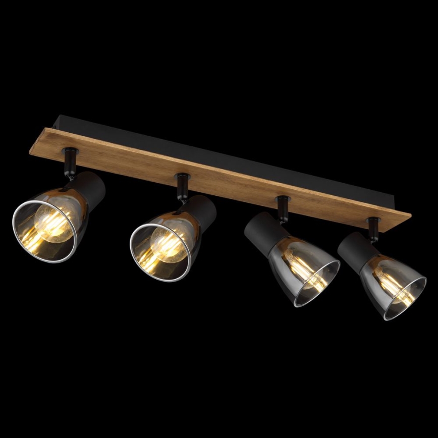 Globo - Точечный светильник 4xE14/40W/230V черный/дерево