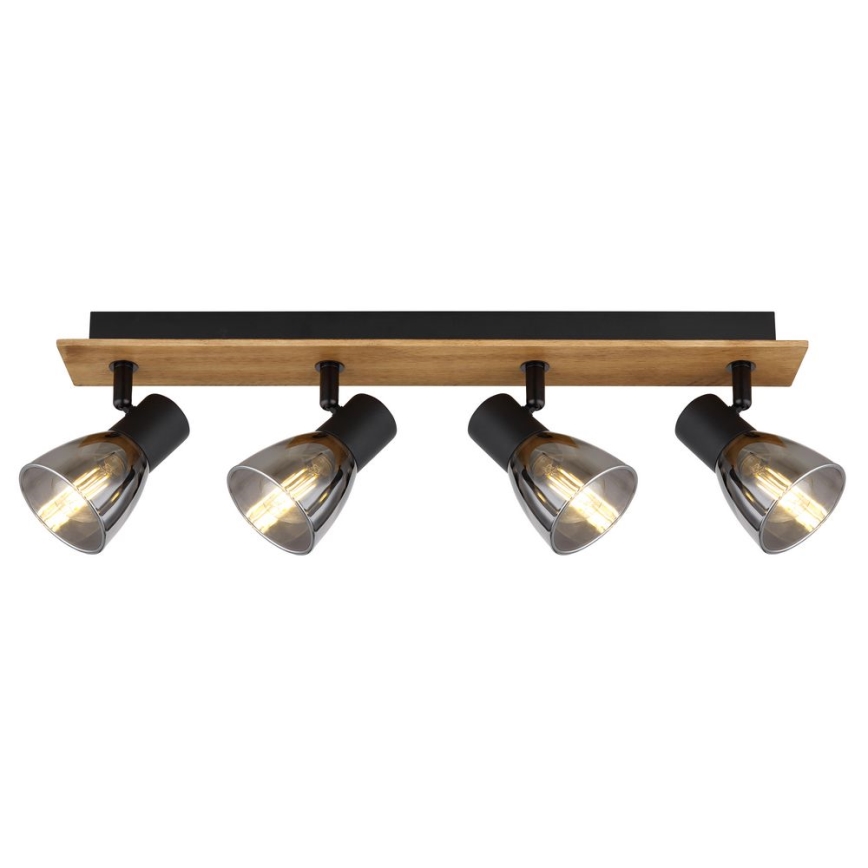 Globo - Точечный светильник 4xE14/40W/230V черный/дерево