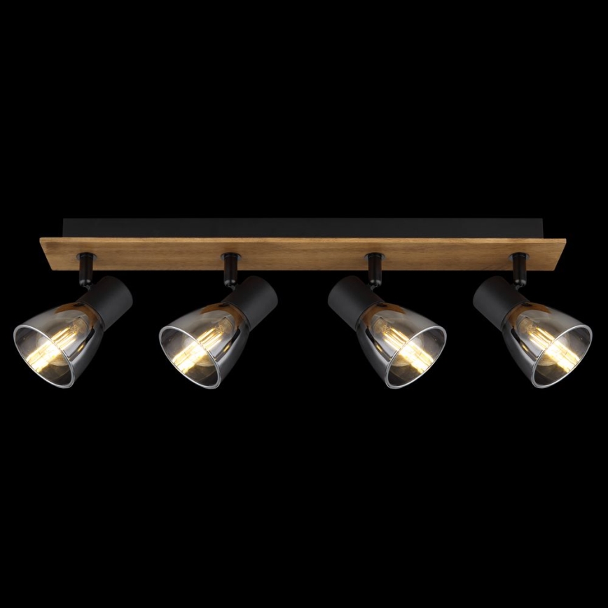 Globo - Точечный светильник 4xE14/40W/230V черный/дерево