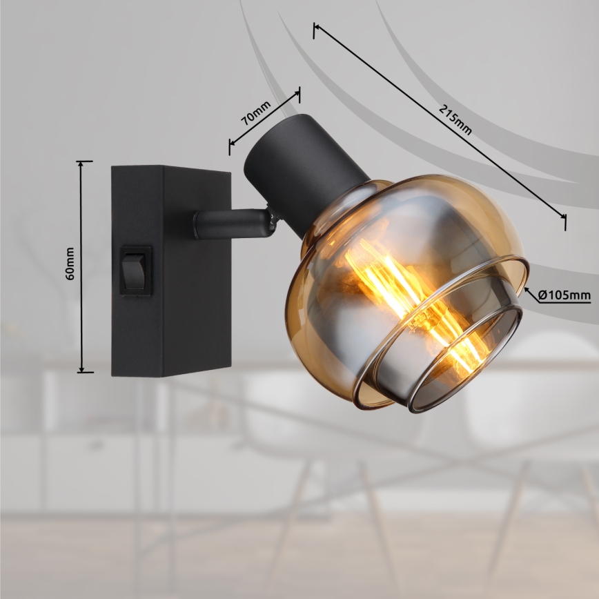 Globo - Настінний точковий світильник 1xE14/40W/230V чорний