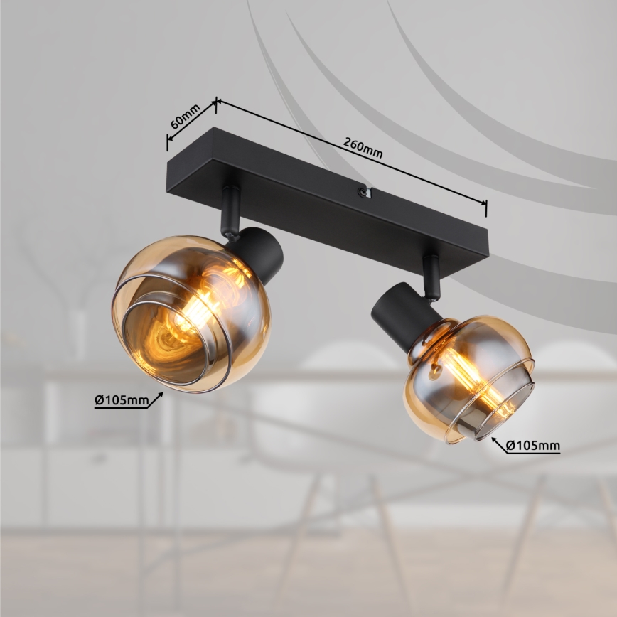 Globo - Точечный светильник 2xE14/40W/230V чёрный