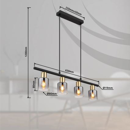 Globo - Підвісна люстра 4xE14/25W/230V