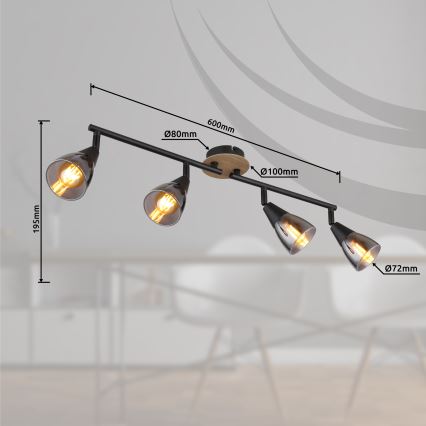 Globo - Точковий світильник 4xE14/25W/230V
