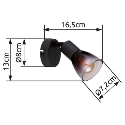 Globo - Настенный точечный светильник 1xE14/25W/230V черный