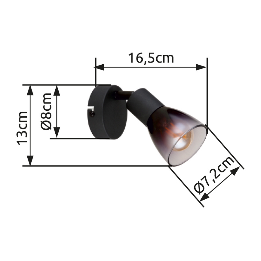 Globo - Настенный точечный светильник 1xE14/25W/230V черный