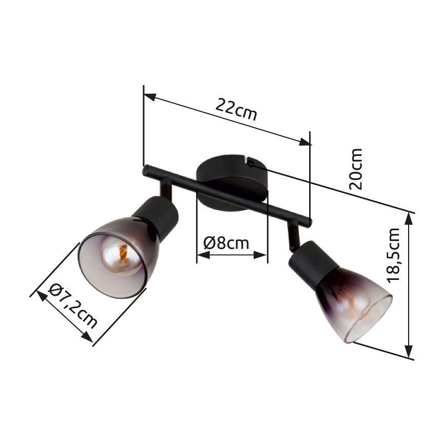 Globo - Точковий світильник 2xE14/25W/230V чорний