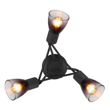 Globo - Пристельова люстра 3xE14/25W/230V чорний