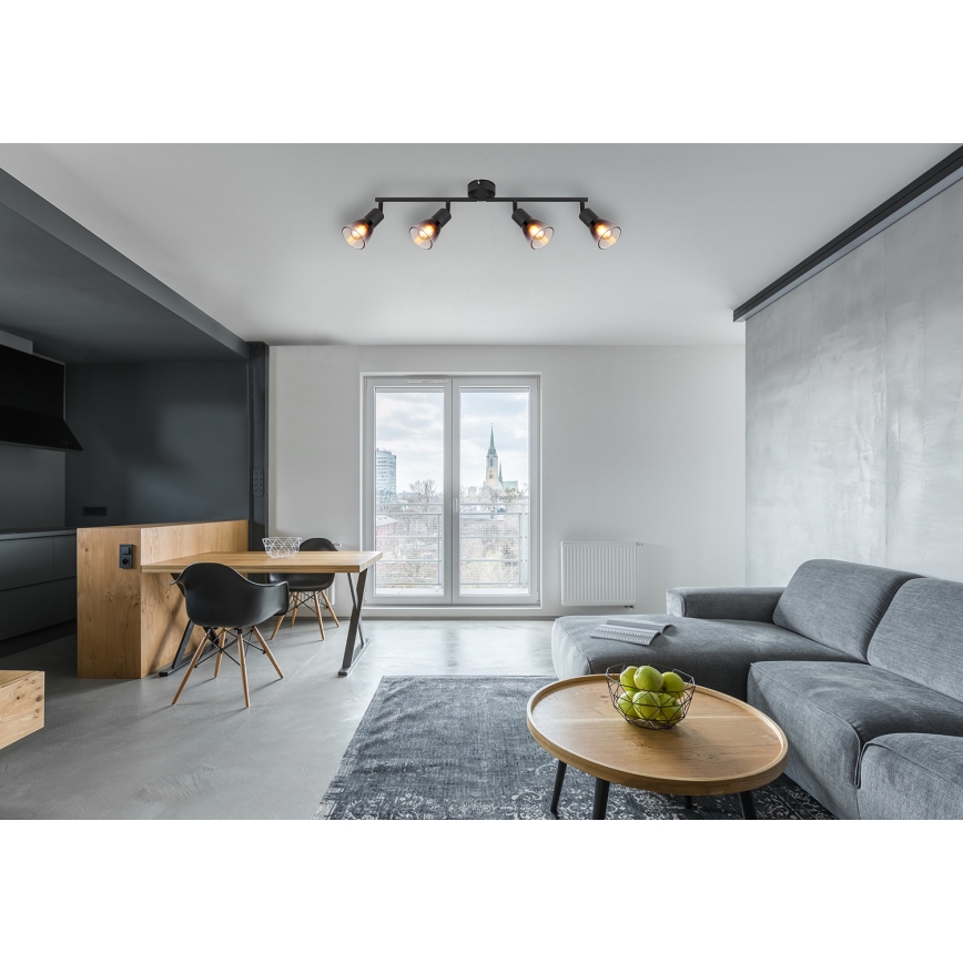 Globo - Точечный светильник 4xE14/25W/230V черный