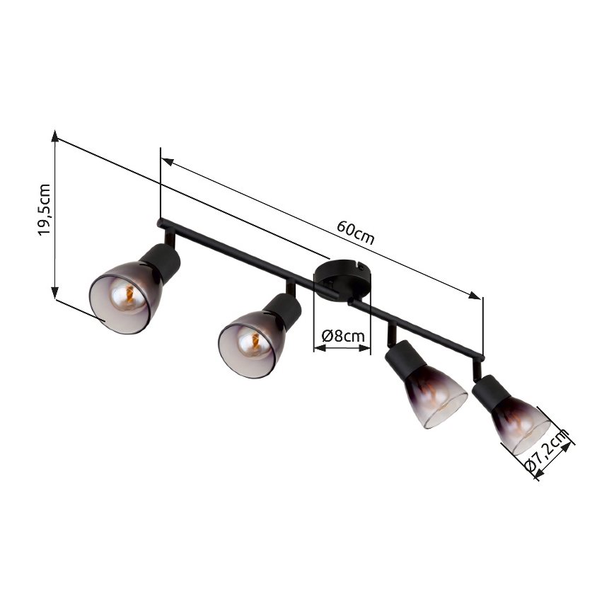 Globo - Точечный светильник 4xE14/25W/230V черный