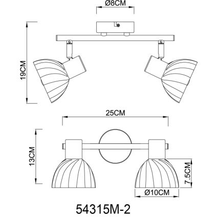 Globo - Точковий світильник 2xE14/40W/230V золотий