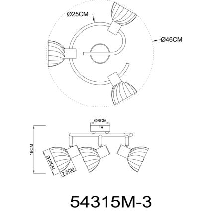 Globo - Точковий світильник 3xE14/40W/230V золотий