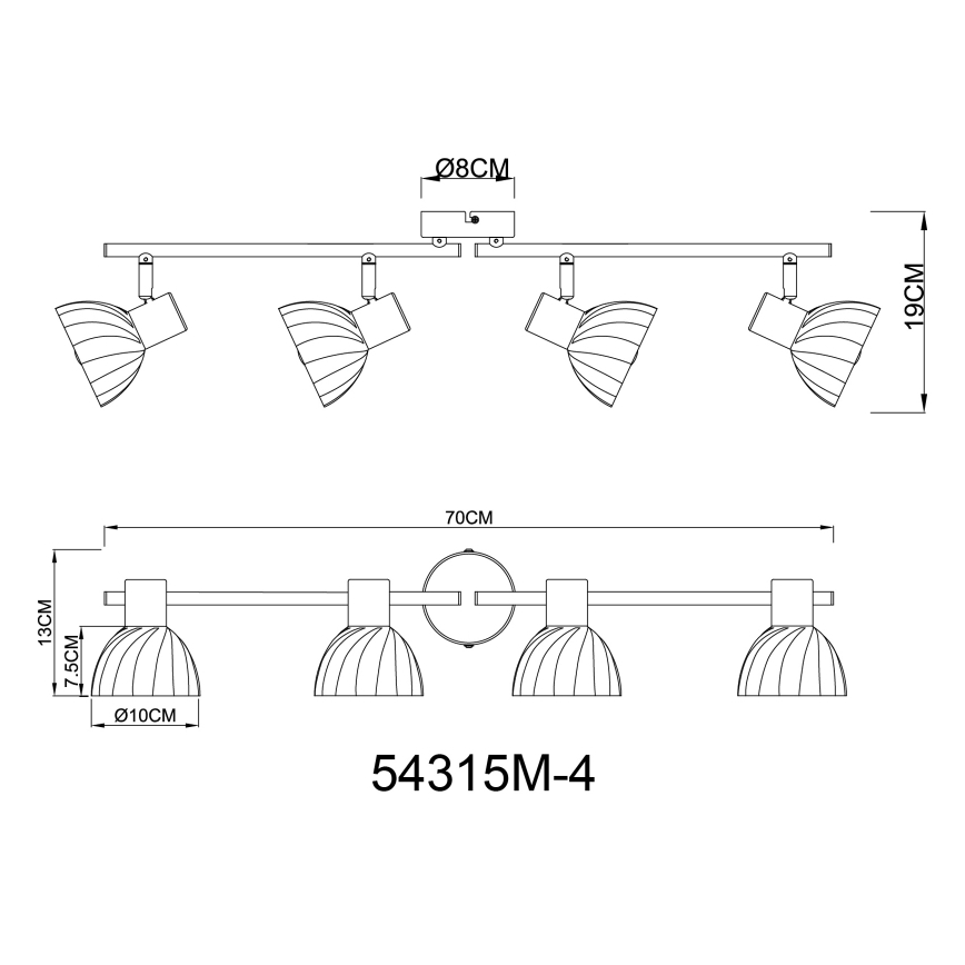 Globo - Точечный светильник 4xE14/40W/230V золотистый