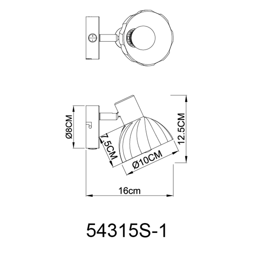 Globo - Настінний точковий світильник 1xE14/40W/230V чорний