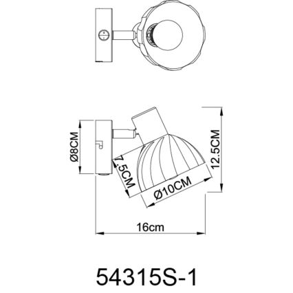 Globo - Настінний точковий світильник 1xE14/40W/230V чорний