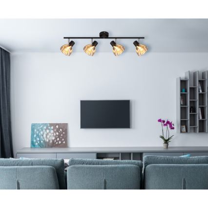 Globo - Точечный светильник 4xE14/40W/230V черный
