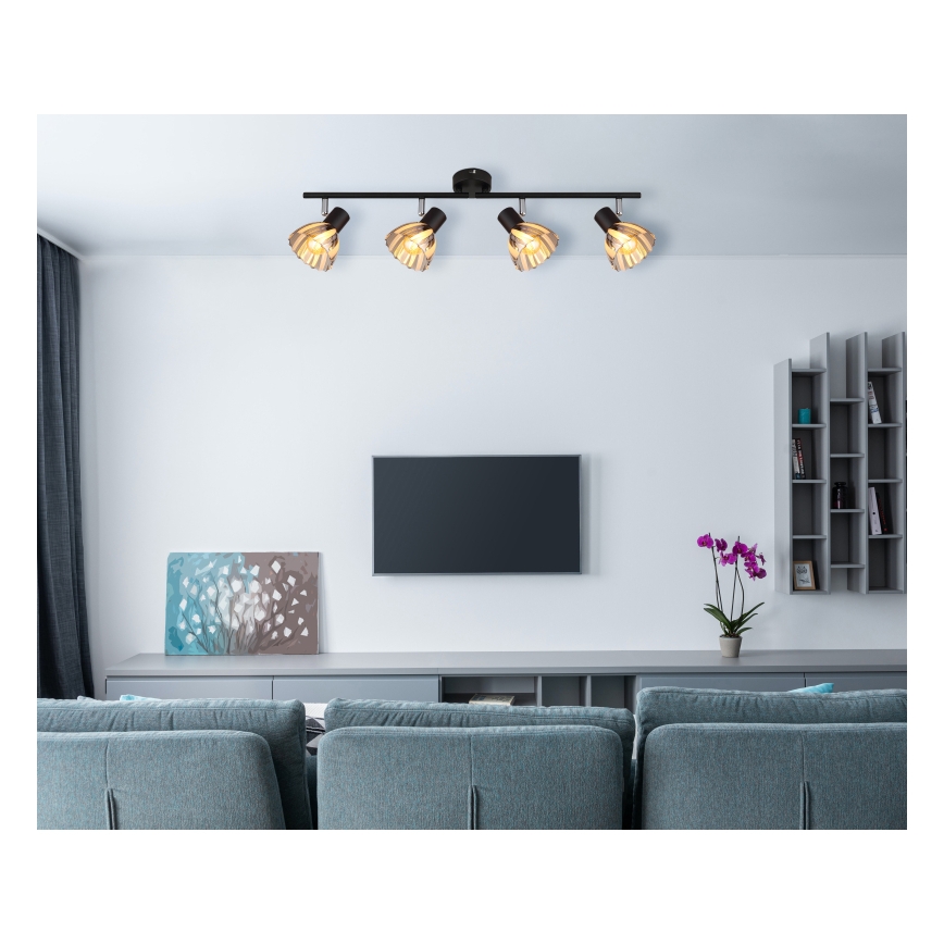 Globo - Точечный светильник 4xE14/40W/230V черный
