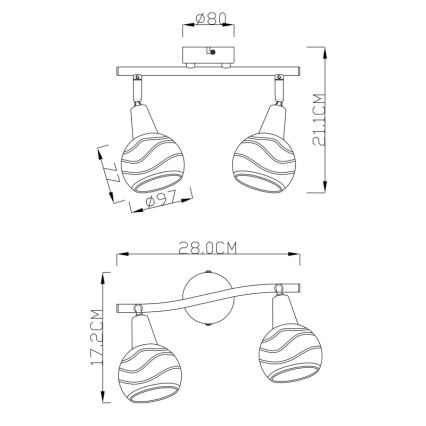 Globo - Світлодіодний точковий світильник 2xE14/4W/230V